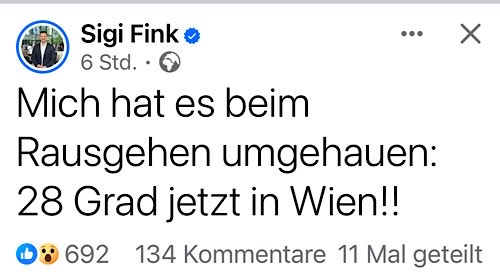 Sigi Fink 28 Grad in Wien